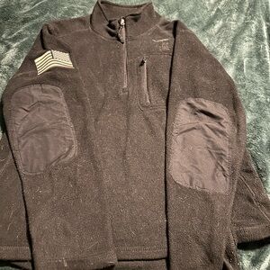 Black Quarter-Zip Fleece Sweatshirt